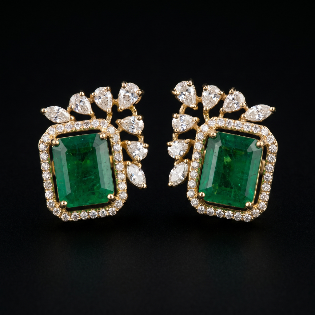 2.08 Ct EARRINGS with the Purity of 18K