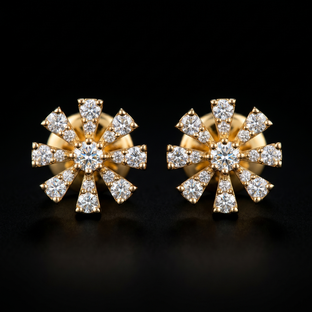 0.53 Ct EARRINGS with the Purity of 18K