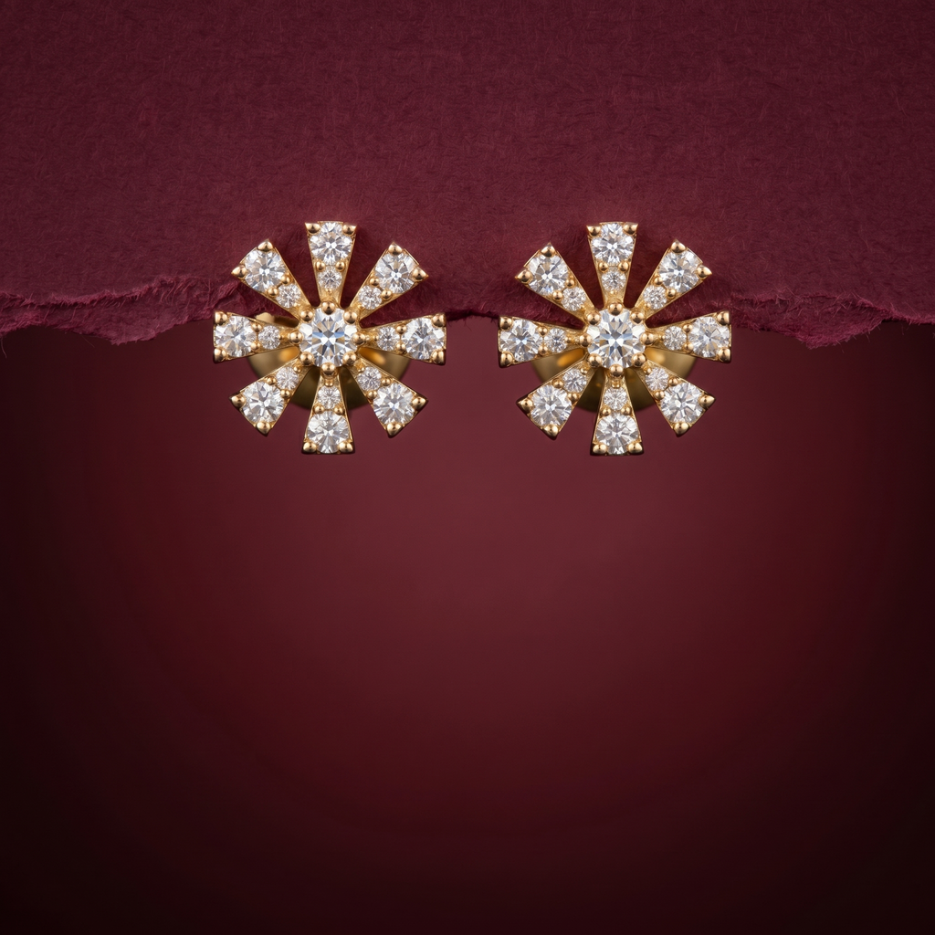 0.53 Ct EARRINGS with the Purity of 18K