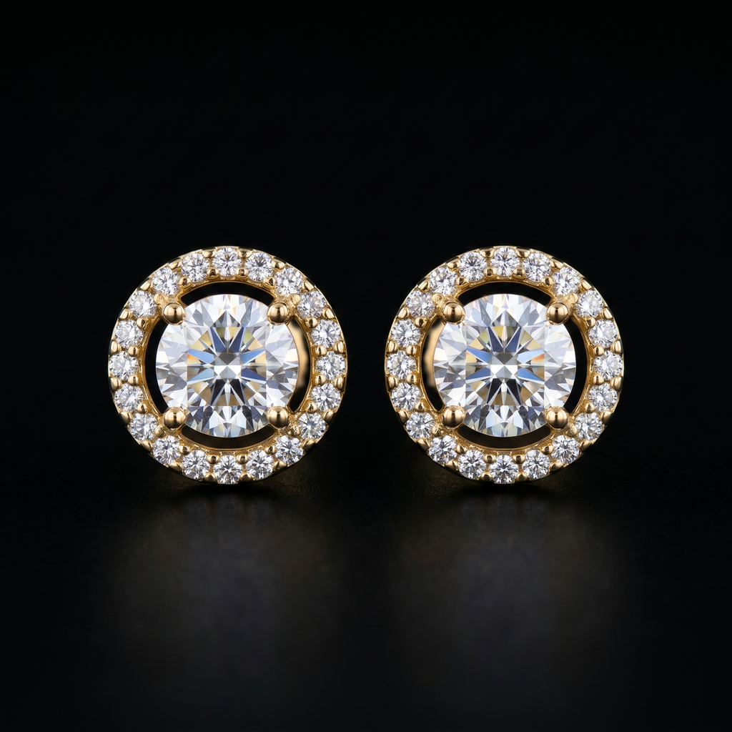 1.06 Ct EARRINGS with the Purity of 18K