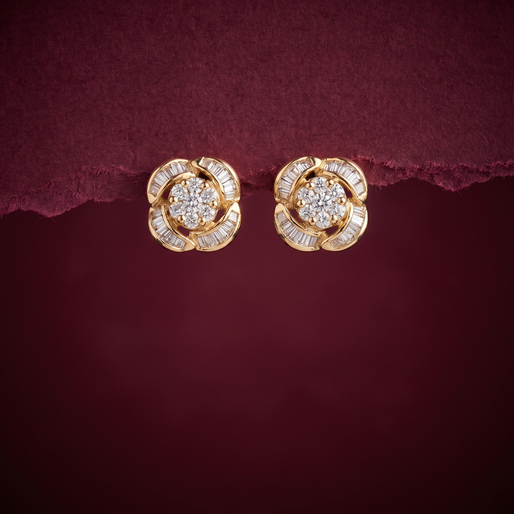 0.51 Ct EARRINGS with the Purity of 18K