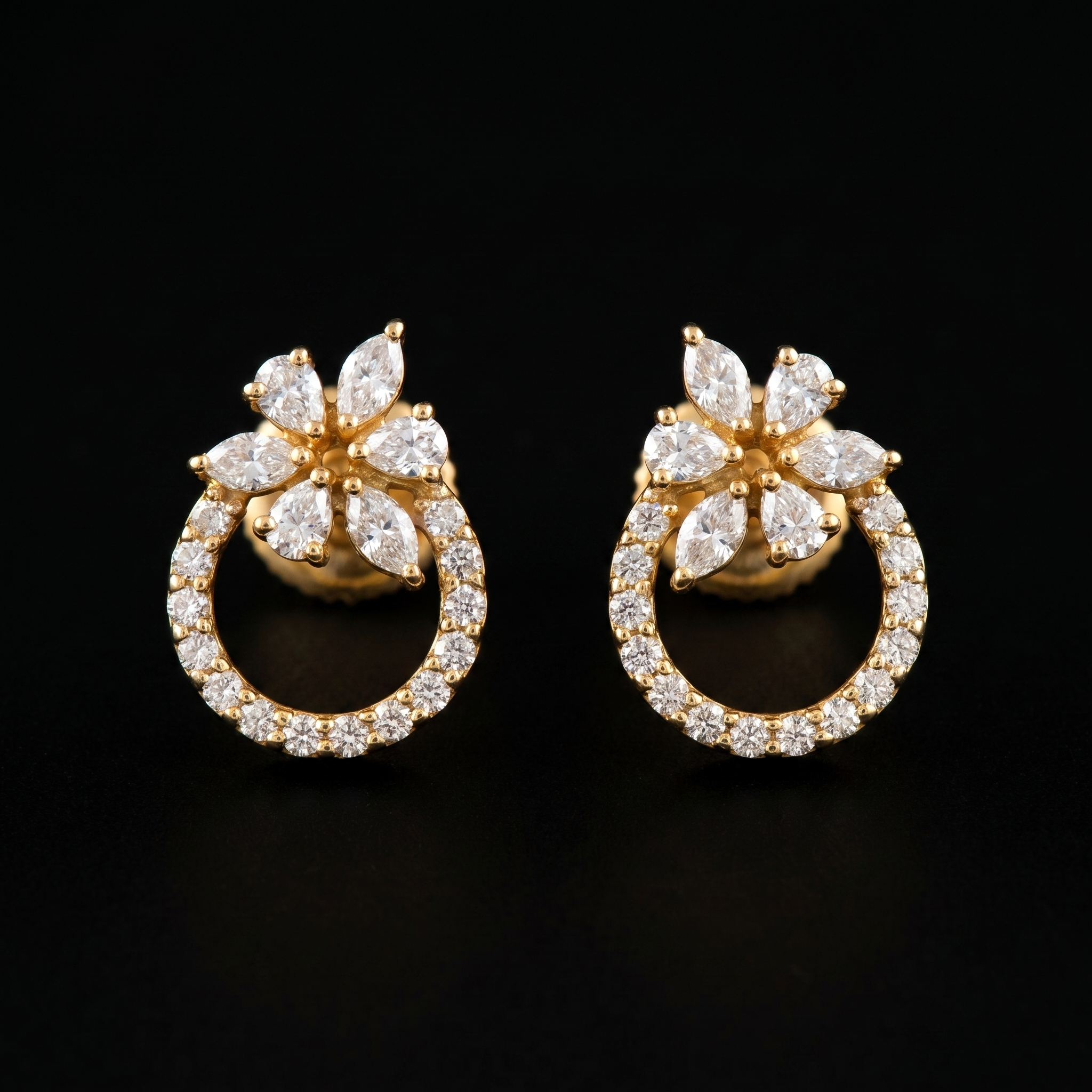 1.42 Ct EARRINGS with the Purity of 18K