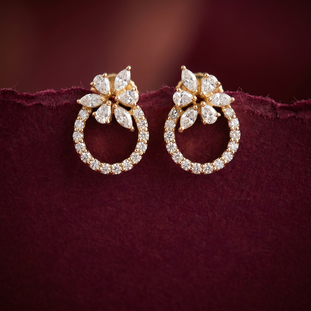 1.42 Ct EARRINGS with the Purity of 18K
