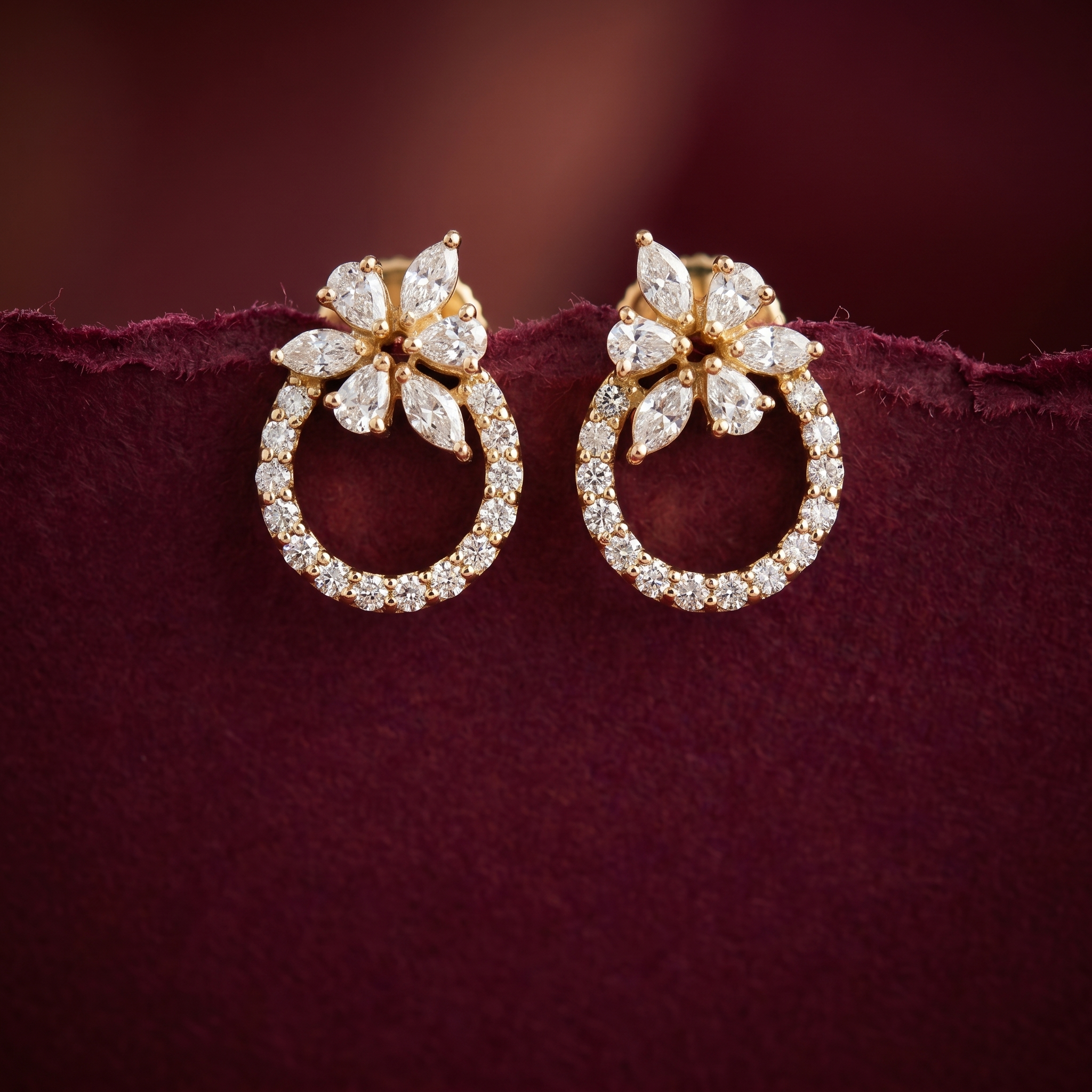 1.42 Ct EARRINGS with the Purity of 18K