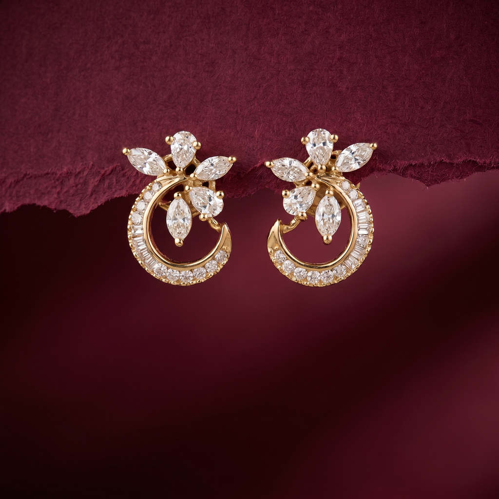 1.12 Ct EARRINGS with the Purity of 18K