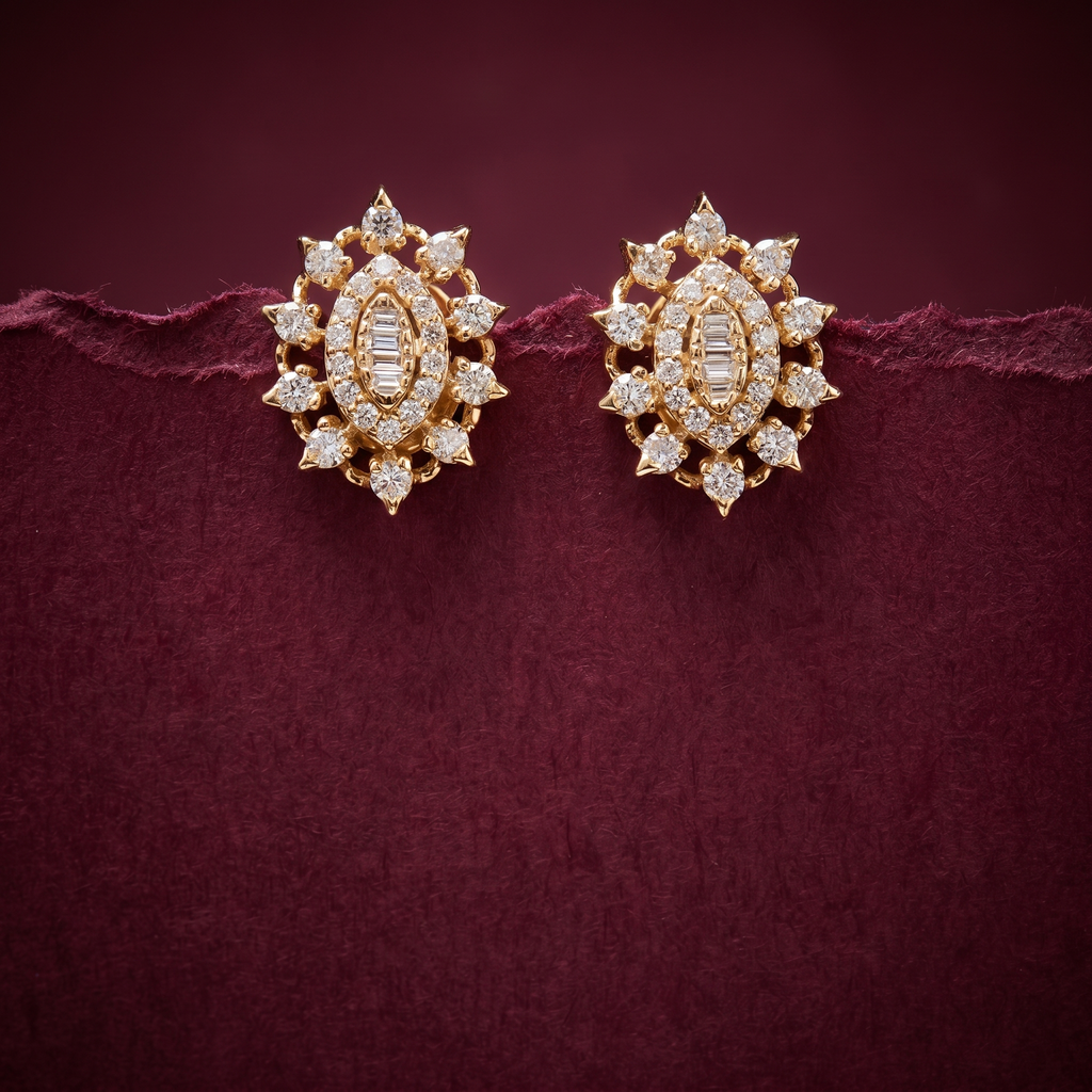 0.74 Ct EARRINGS with the Purity of 18K