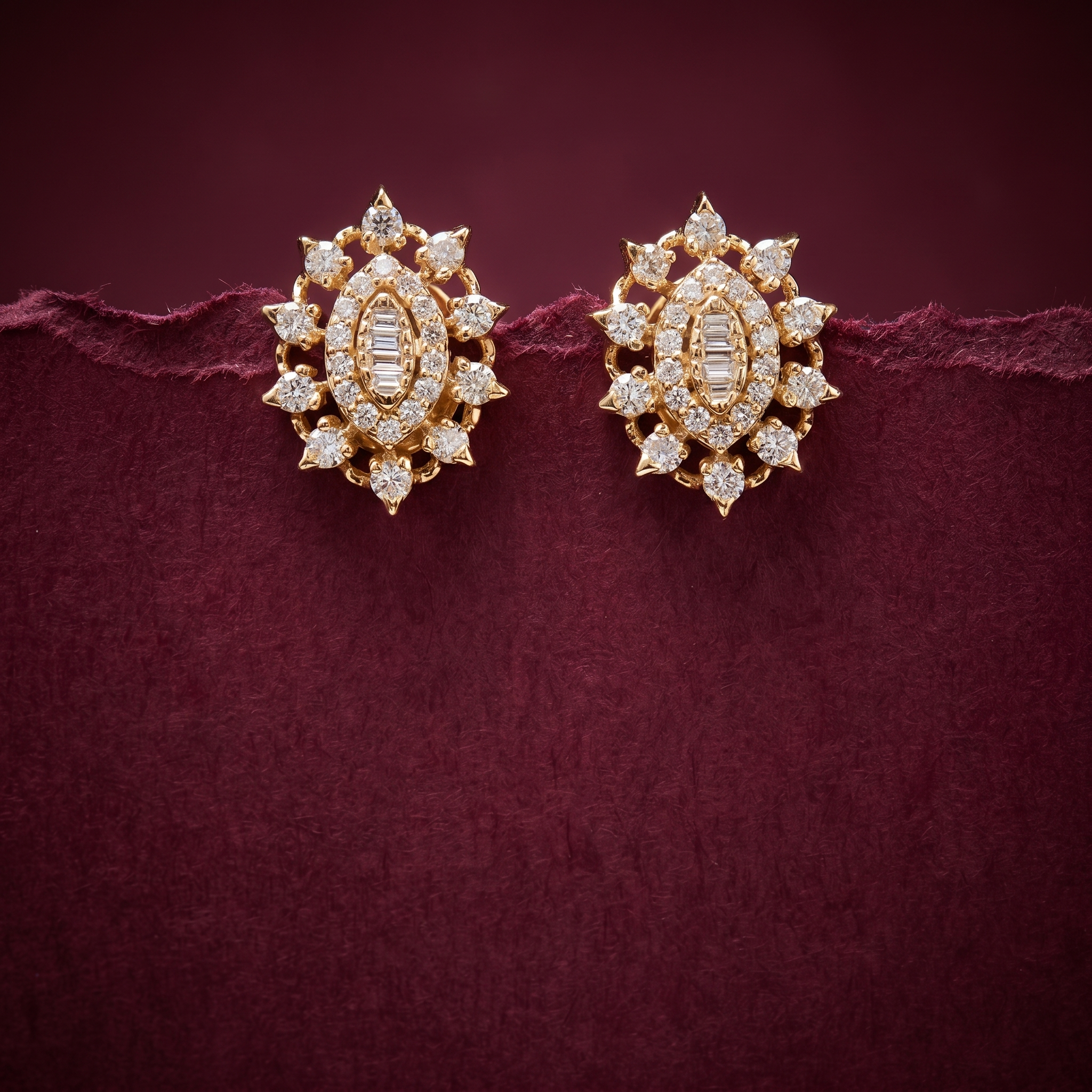 0.74 Ct EARRINGS with the Purity of 18K