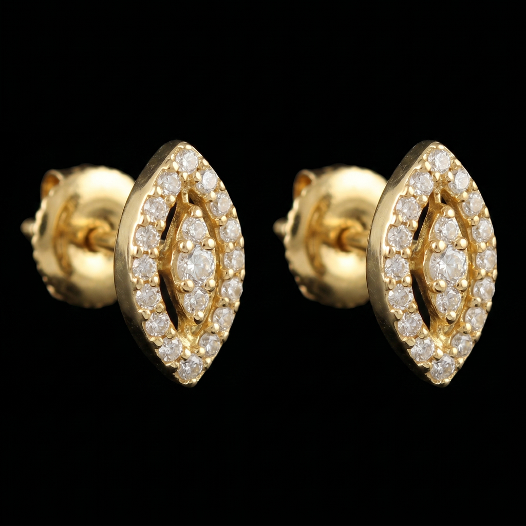 0.44Ct of Earring  With the Purity of 18K