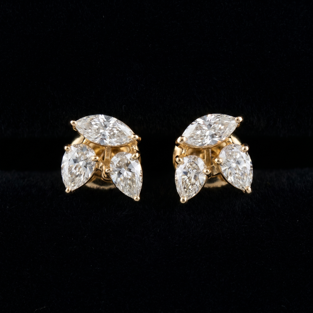 1.51 Ct EARRINGS with the Purity of 18K