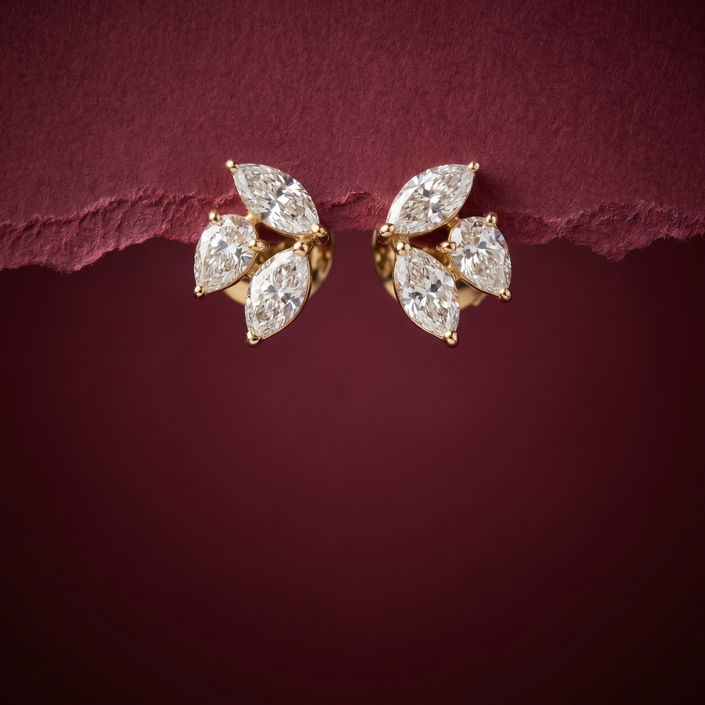 1.51 Ct EARRINGS with the Purity of 18K