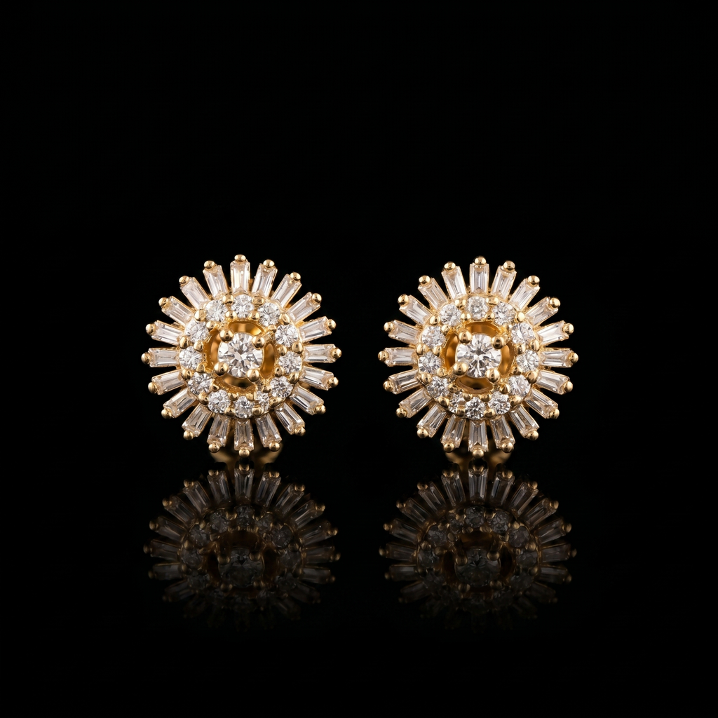 0.73 Ct EARRINGS with the Purity of 18K