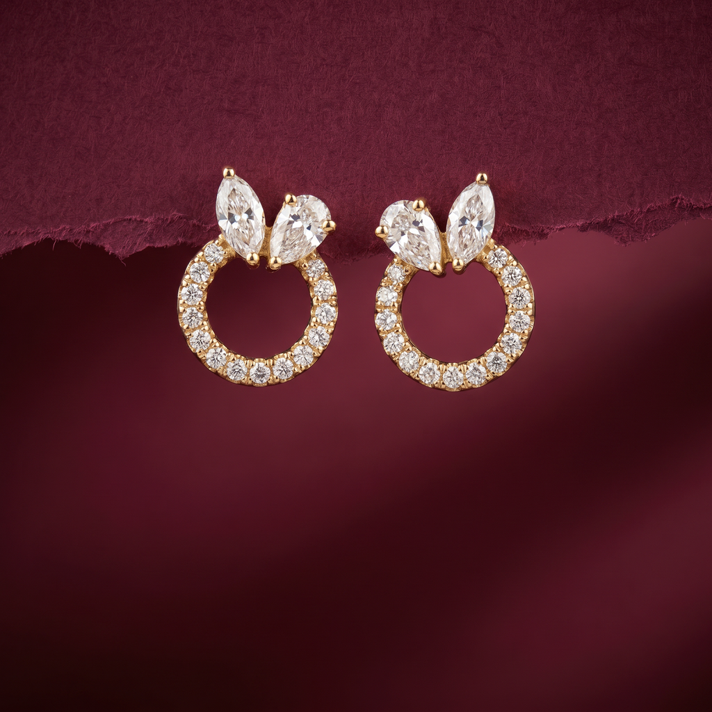 1.37 Ct EARRINGS with the Purity of 18K
