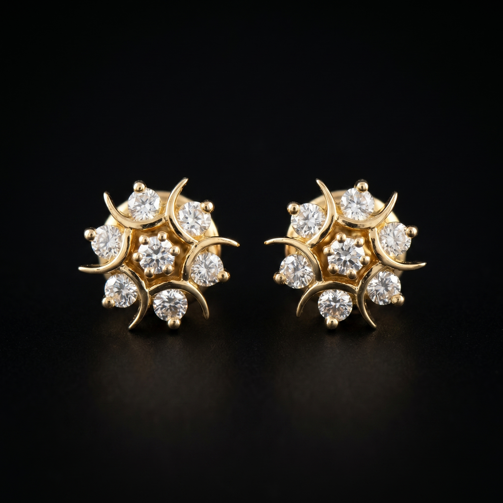 0.87 Ct EARRINGS with the Purity of 18K