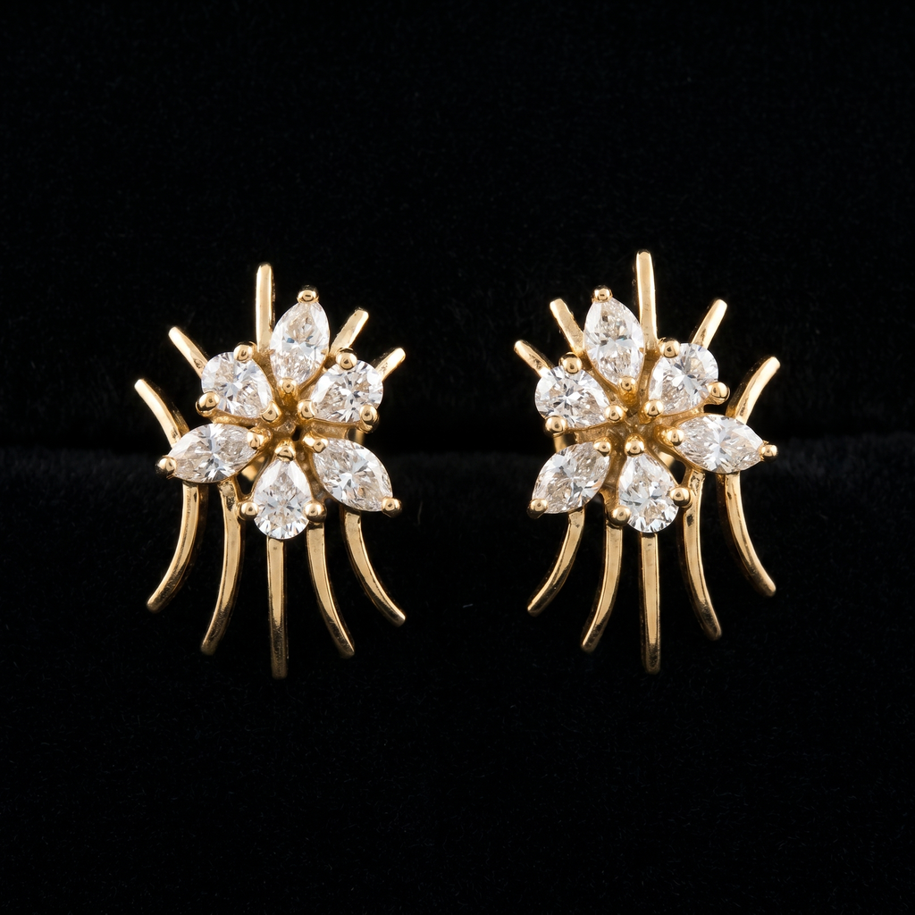 0.89Ct of Earring  With the Purity of 18K