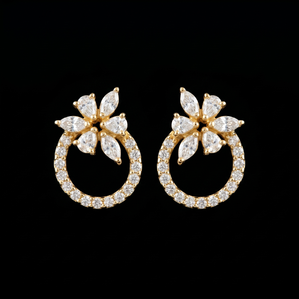 1.48Ct of Earring  With the Purity of 18K