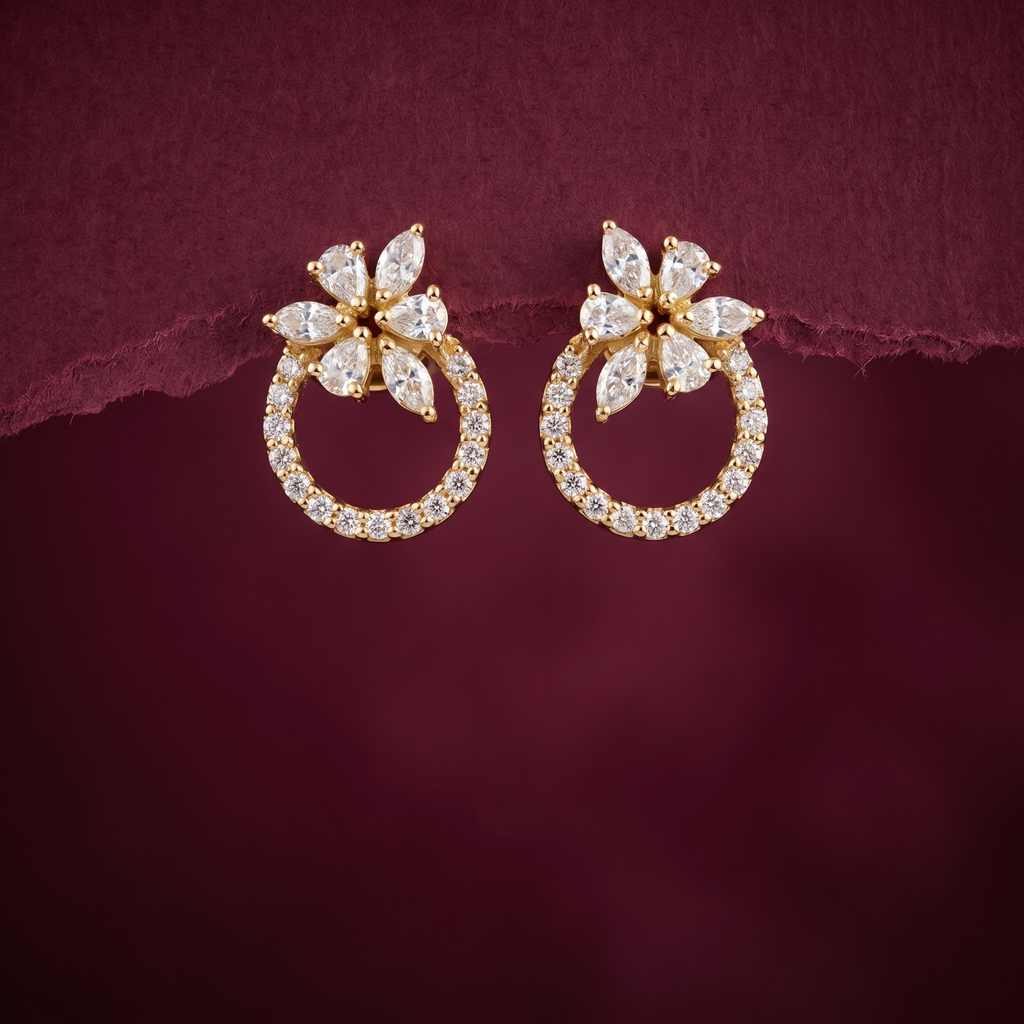 1.48Ct of Earring  With the Purity of 18K