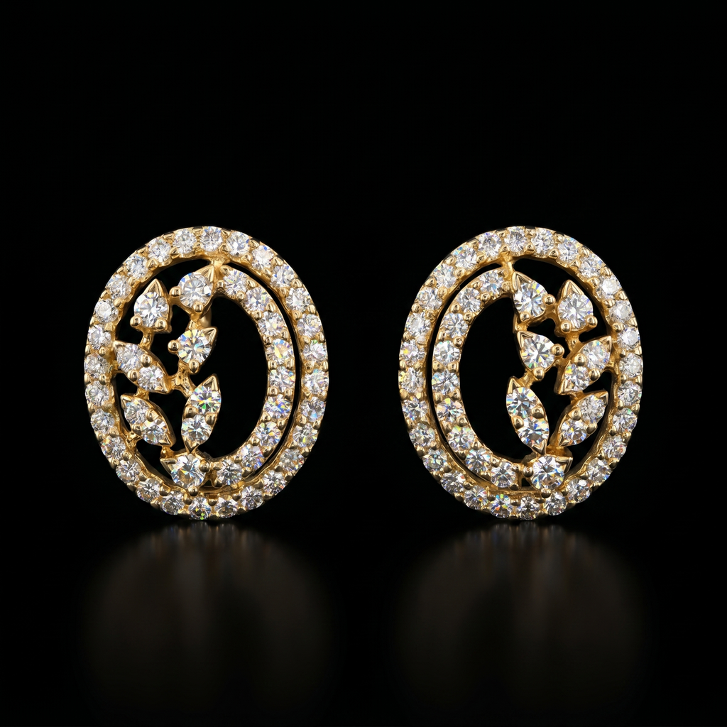 1.16Ct of Earring  With the Purity of 18K