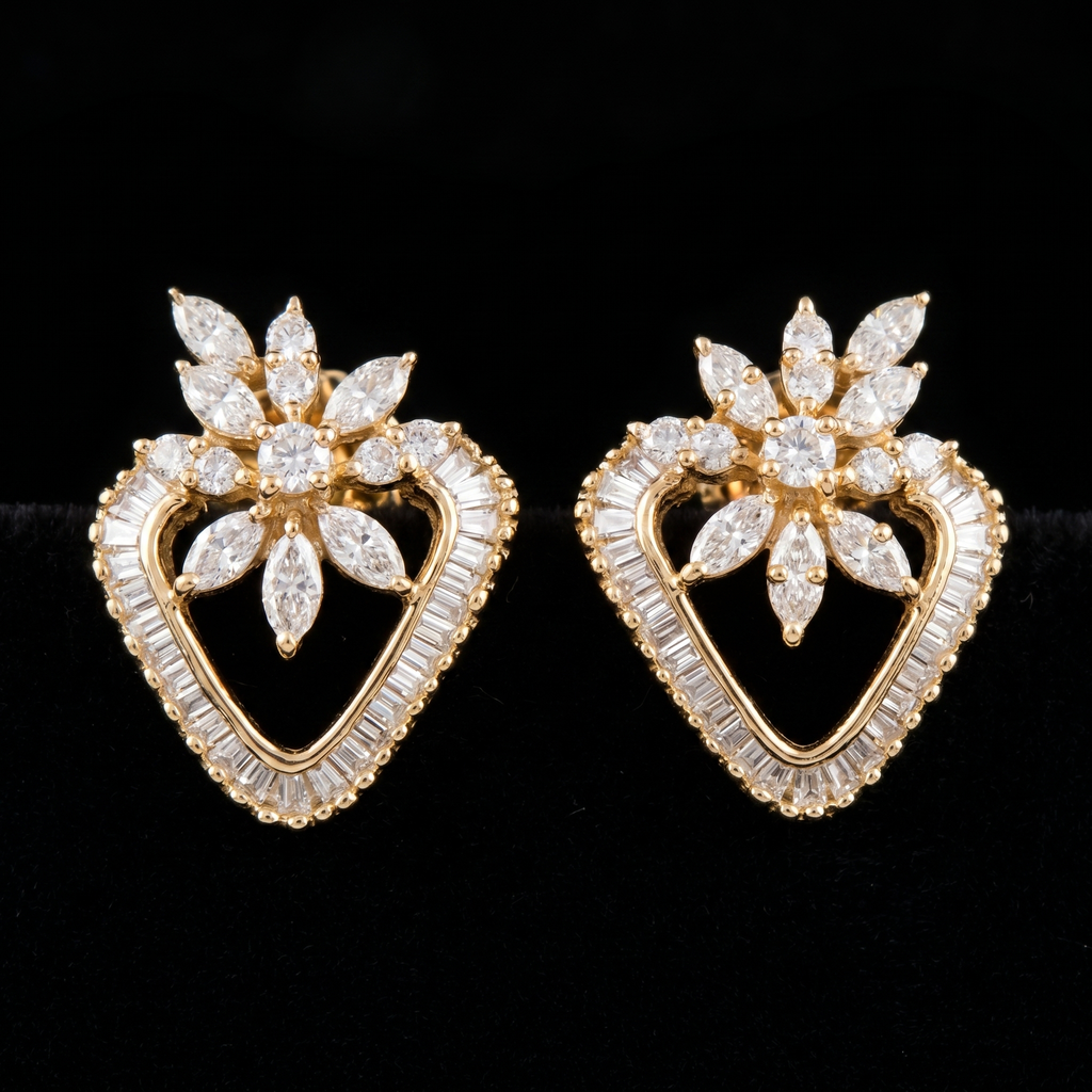 1.07Ct of Earring  With the Purity of 18K