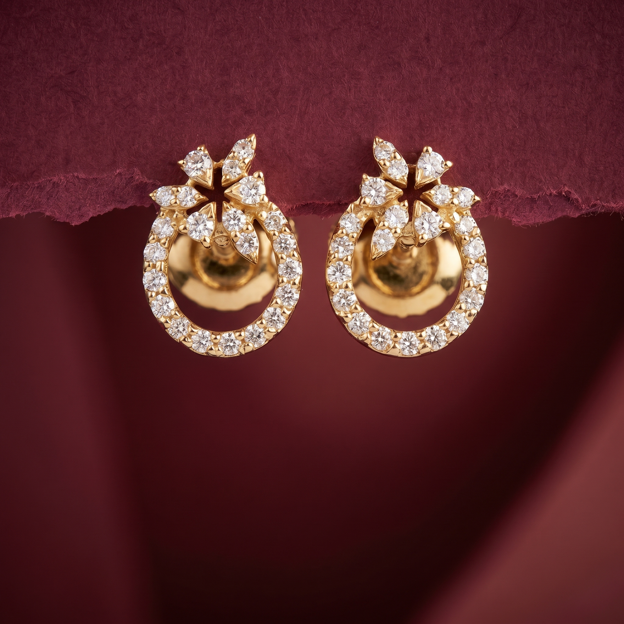 0.74Ct of Earring  With the Purity of 18K