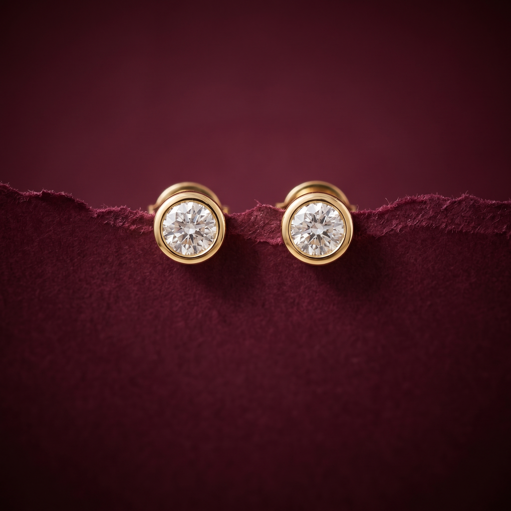 0.65Ct of Earring  With the Purity of 18K