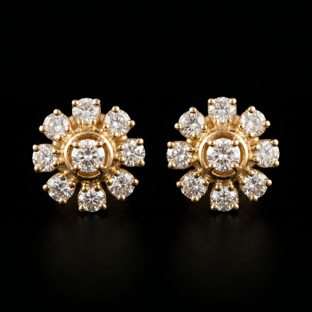 1.01Ct of Earring  With the Purity of 18K