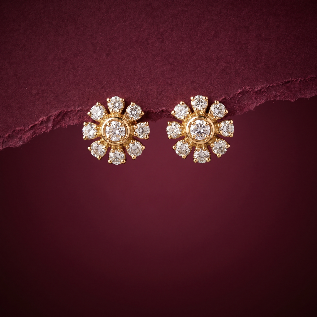 1.01Ct of Earring  With the Purity of 18K