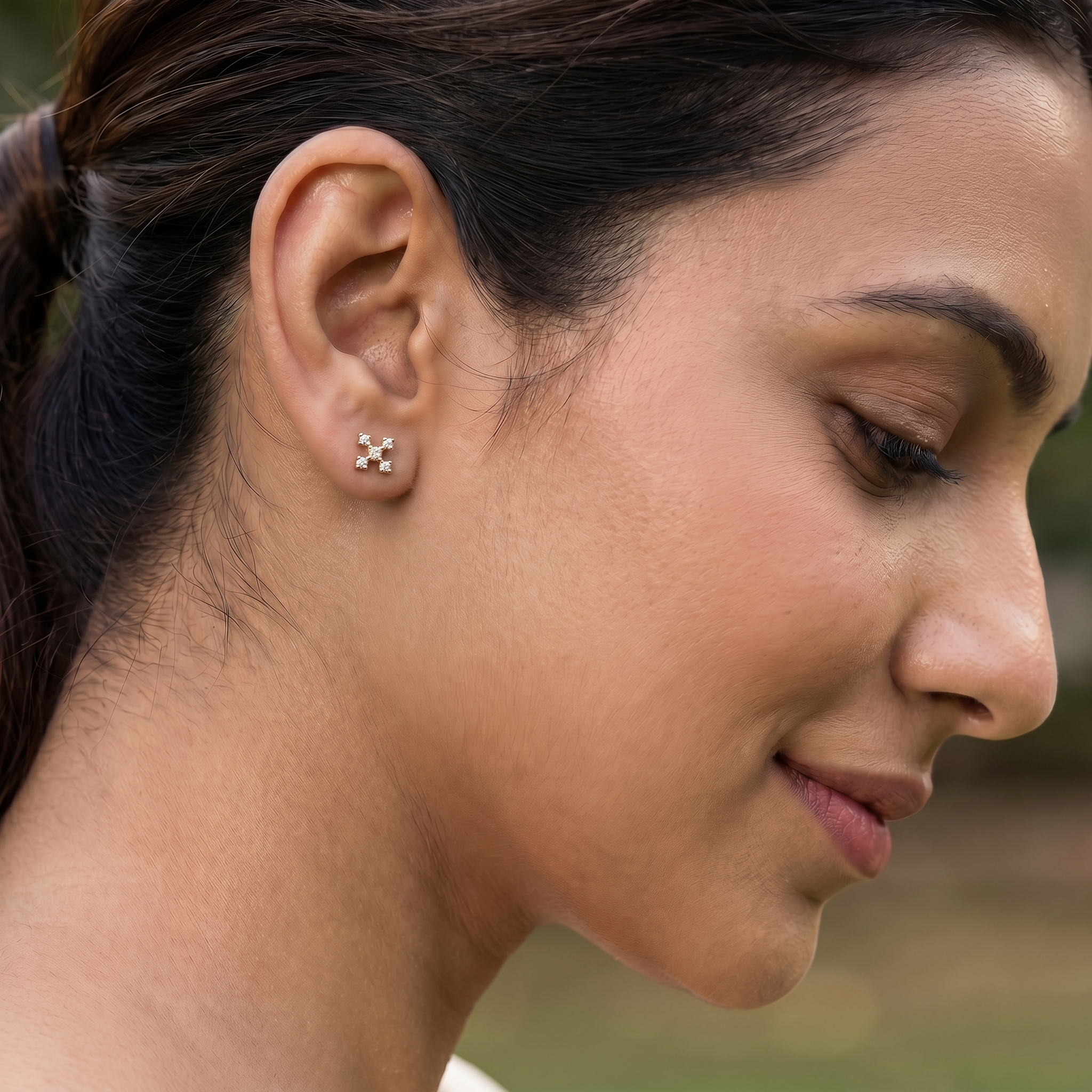 0.3Ct of Earring  With the Purity of 18K