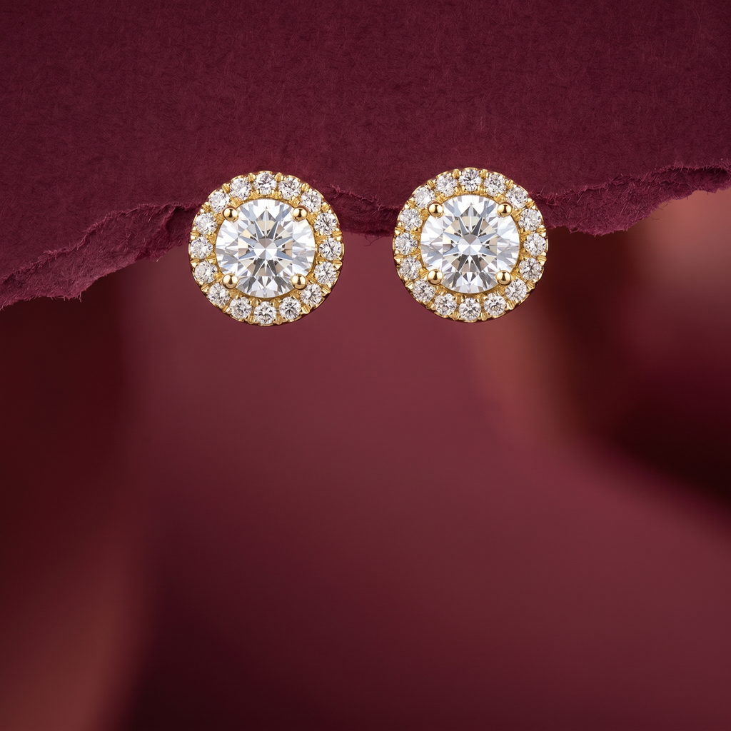 0.58Ct of Earring  With the Purity of 18K