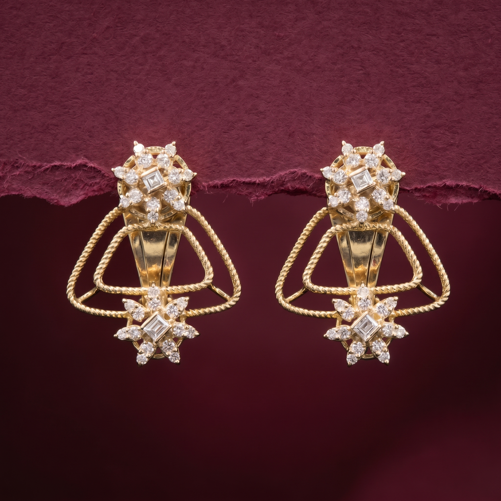0.83Ct of Locket Earring With Purity of 18K