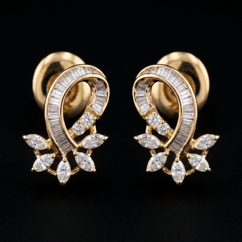 0.45Ct of Locket Earring With Purity of 18K