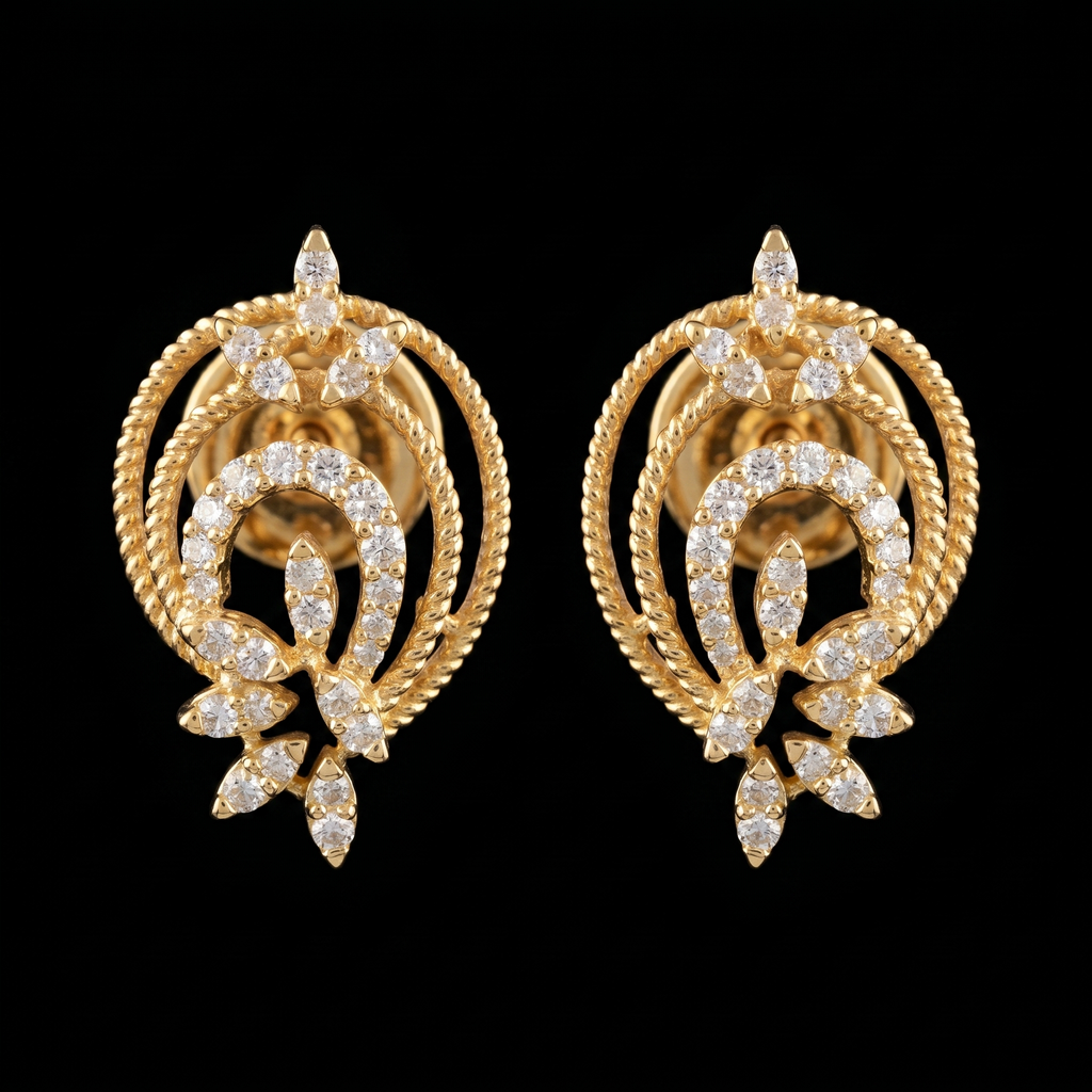 0.76Ct of Locket Earring With Purity of 18K
