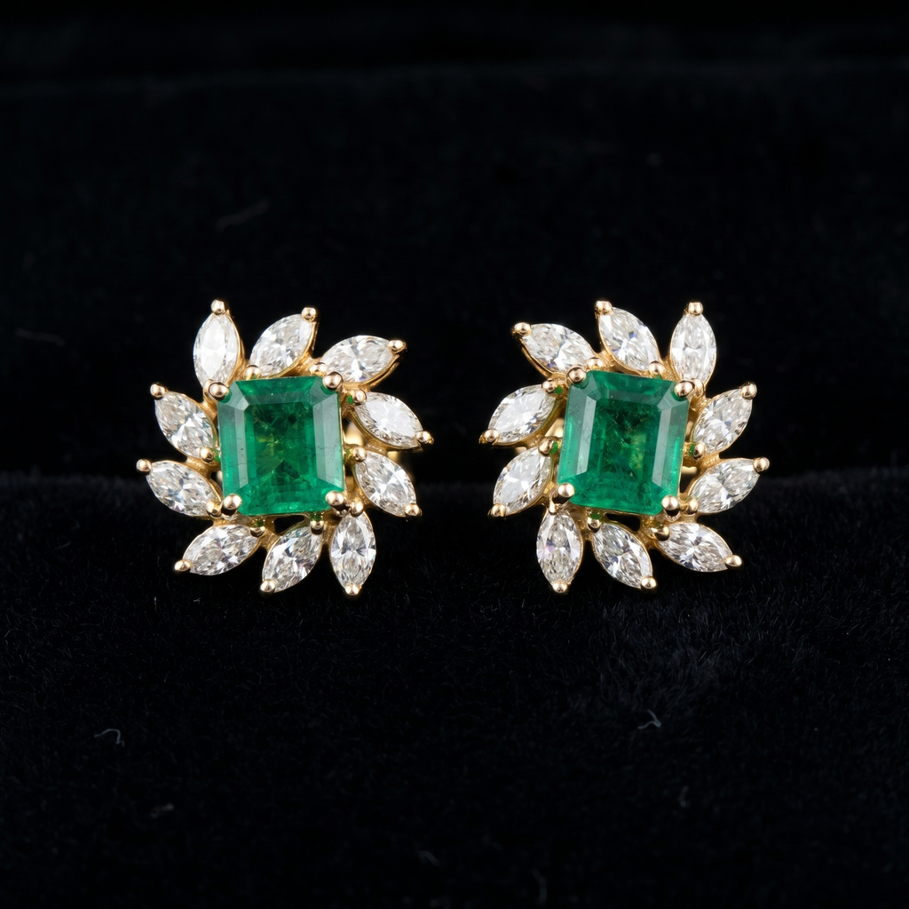 3.94Ct of Earring  With the Purity of 18K