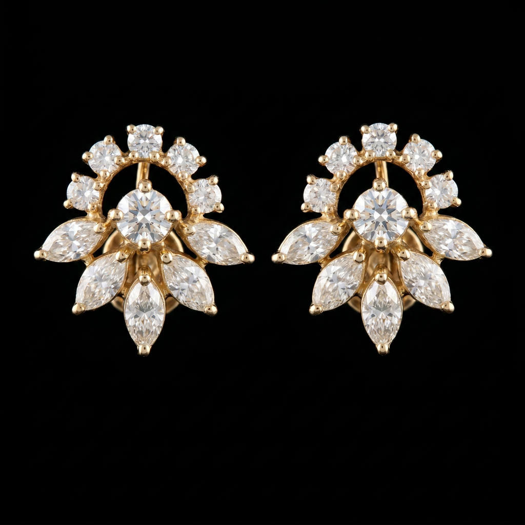 2.21Ct of Earring  With the Purity of 18K