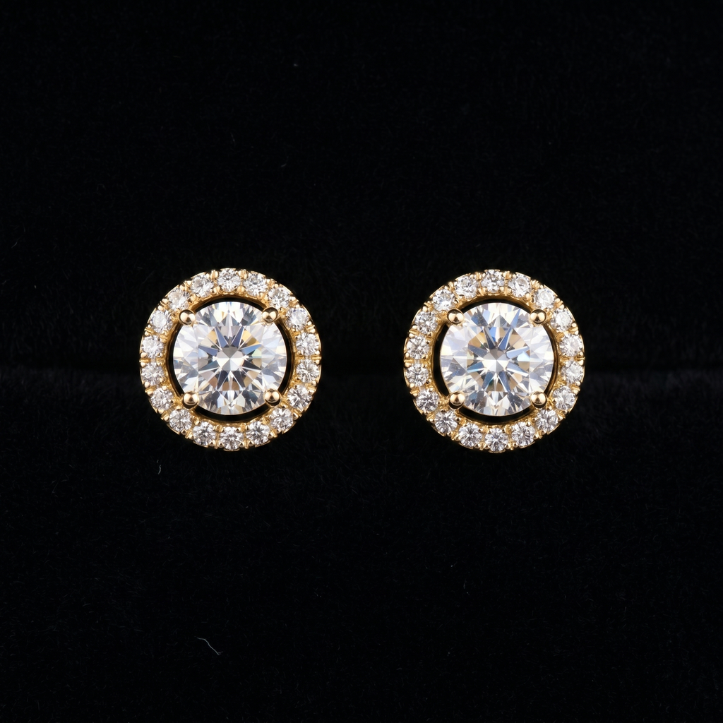 0.92Ct of Earring  With the Purity of 18K