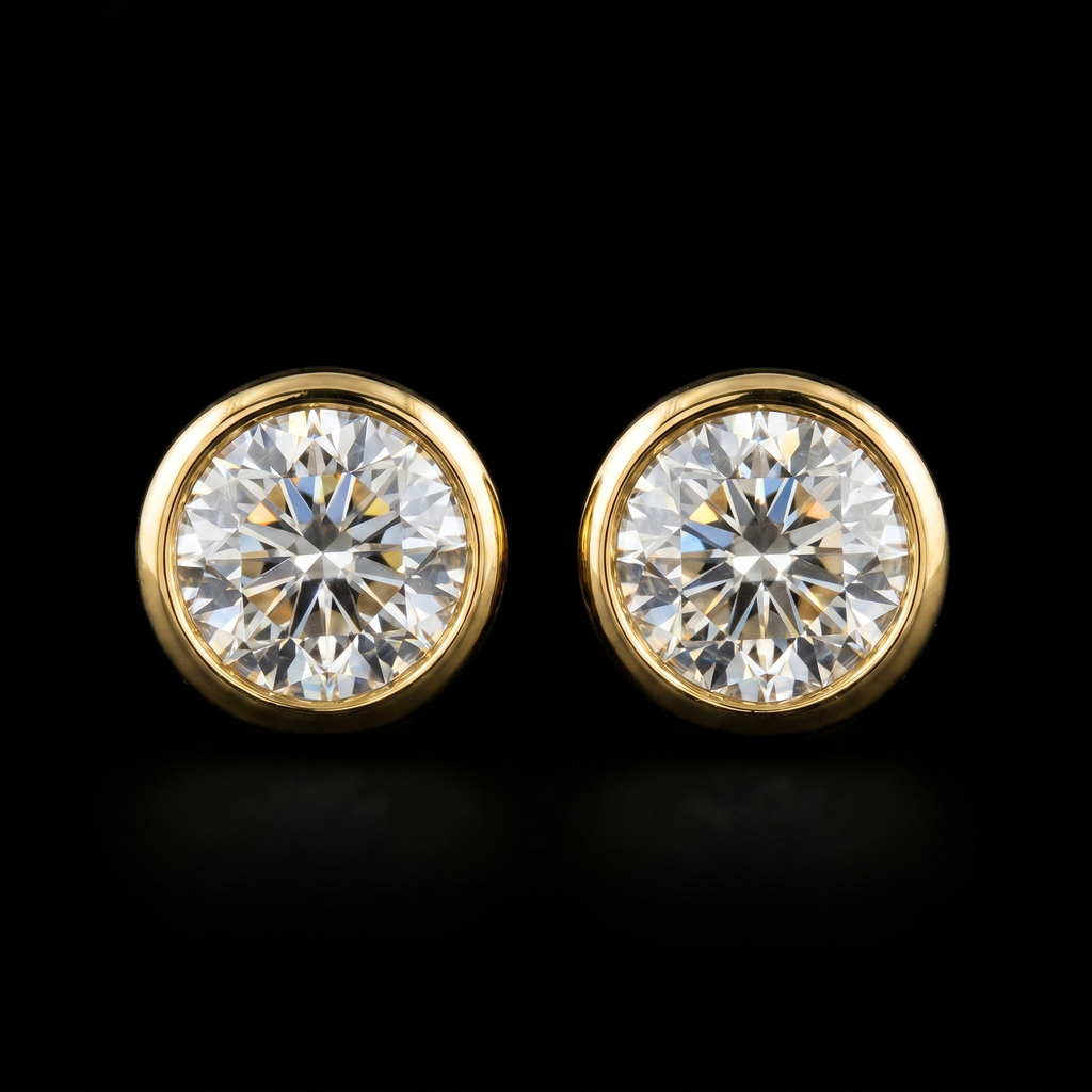 0.43Ct of Earring  With the Purity of 18K