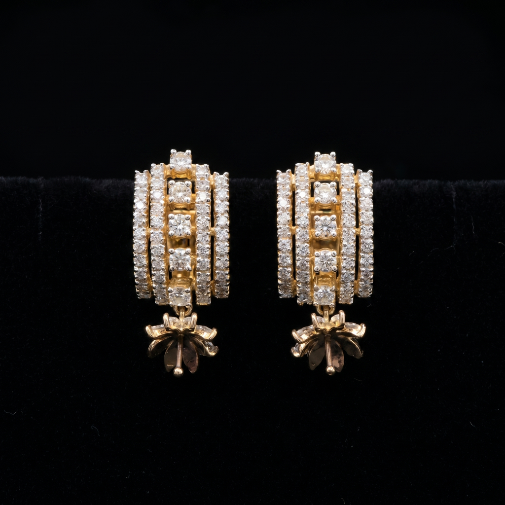 0.45Ct of Earring  With the Purity of 18K