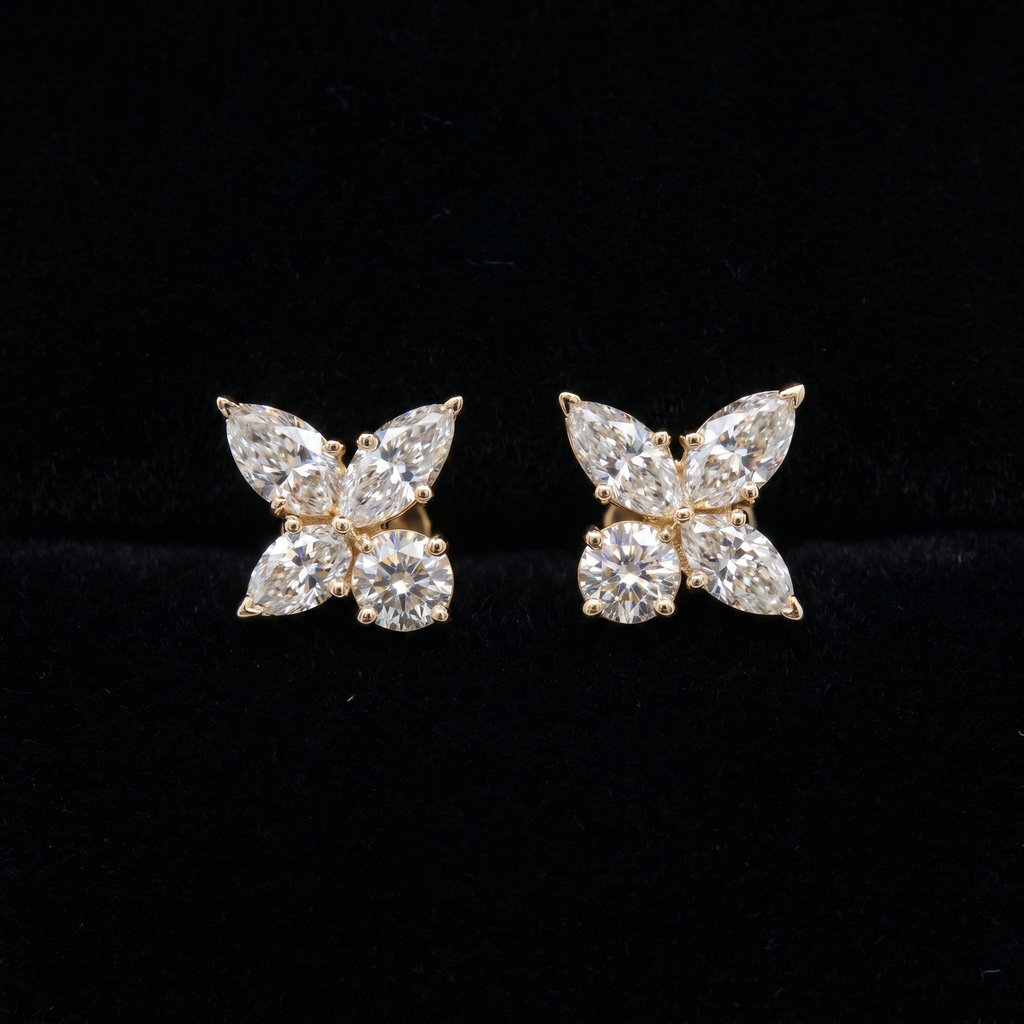 3.63Ct of Earring  With the Purity of 18K