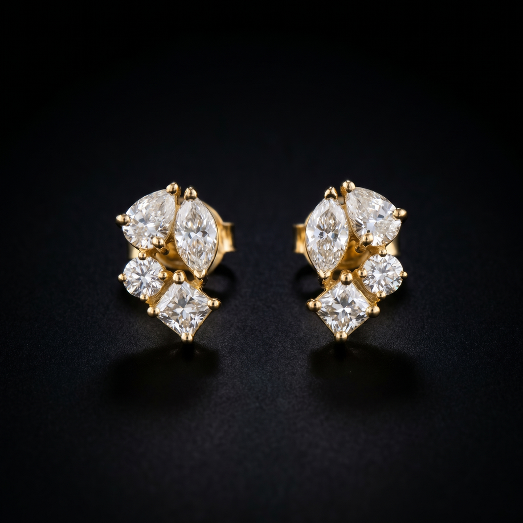 1.85Ct of Earring  With the Purity of 18K