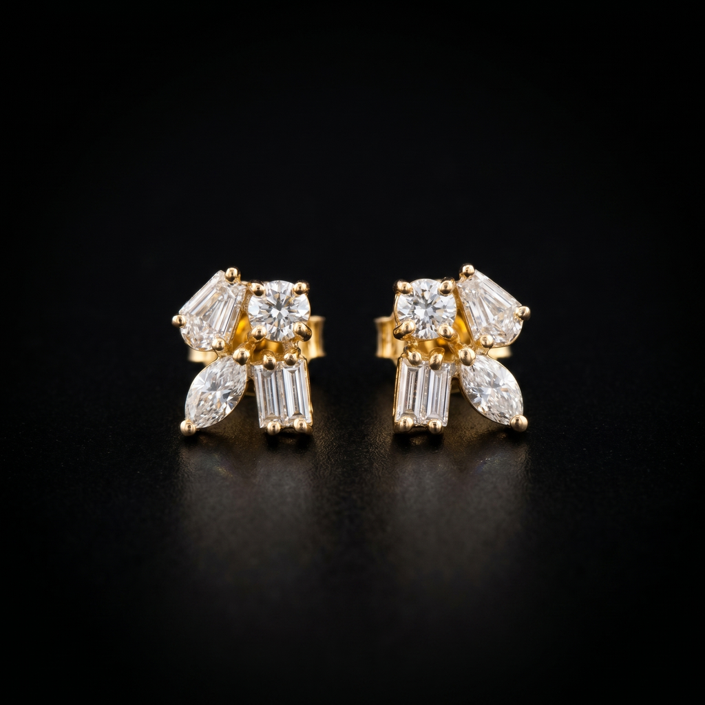 2.56Ct of Earring  With the Purity of 18K