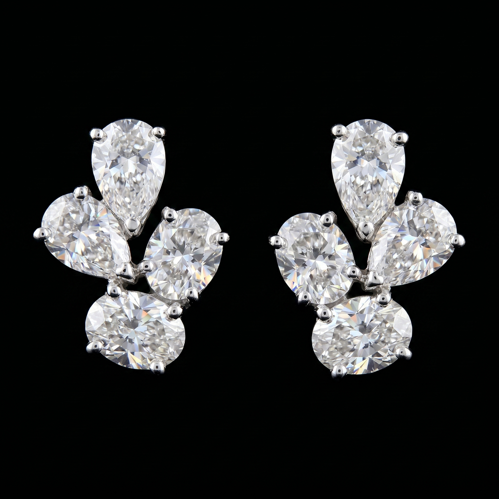 4.15Ct of Earring  With the Purity of 18K