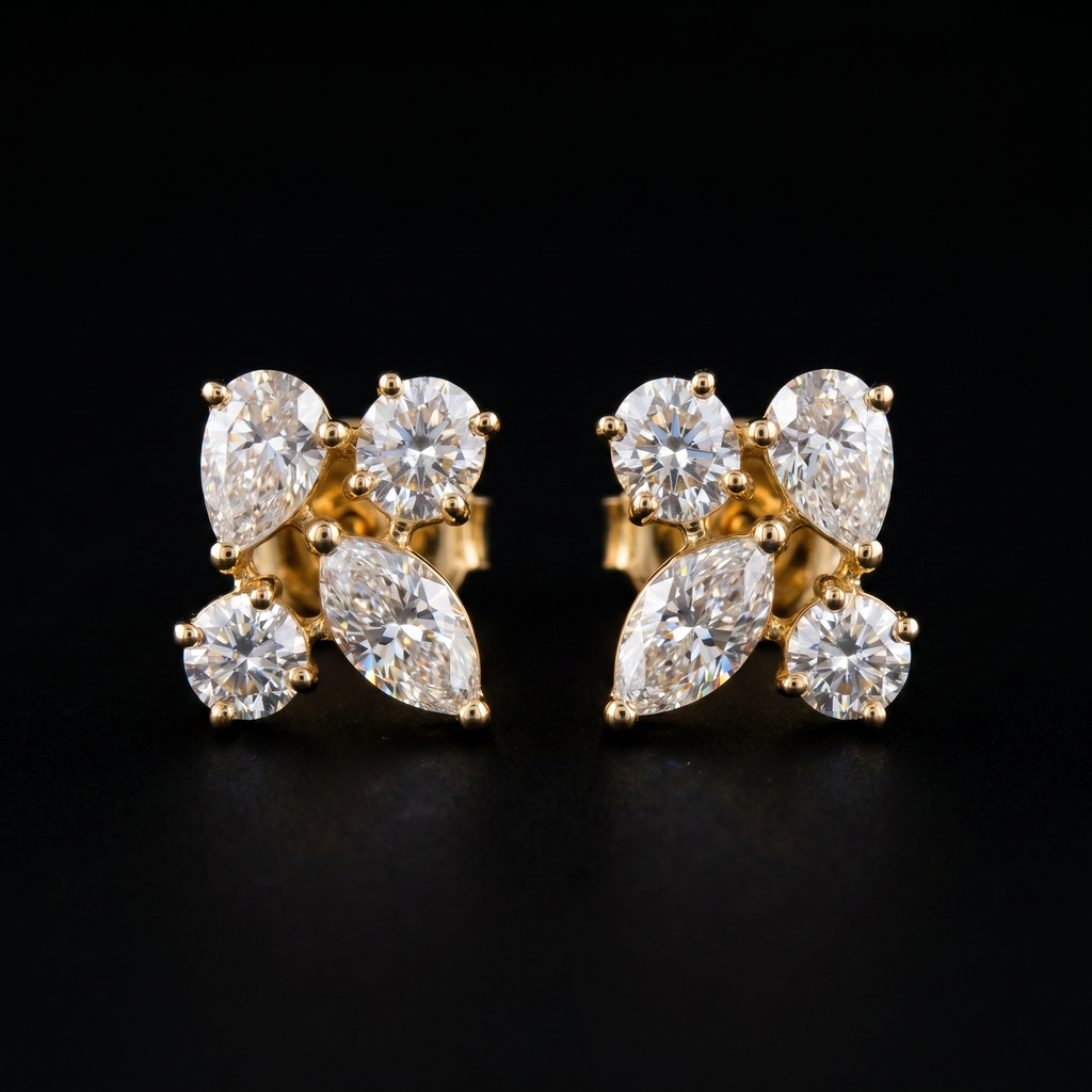 2.48Ct of Earring  With the Purity of 18K
