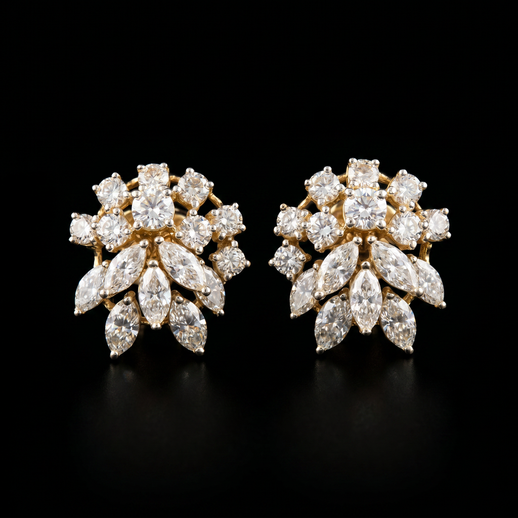 4.37Ct of Earring  With the Purity of 18K