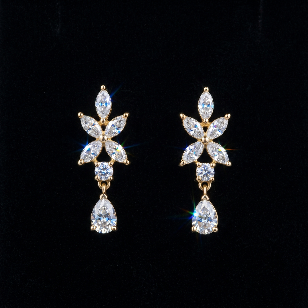 3.02Ct  of Earring with the Purity of 18K