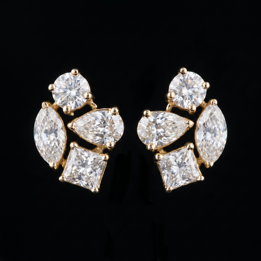 2.67Ct of Earring  With the Purity of 18K
