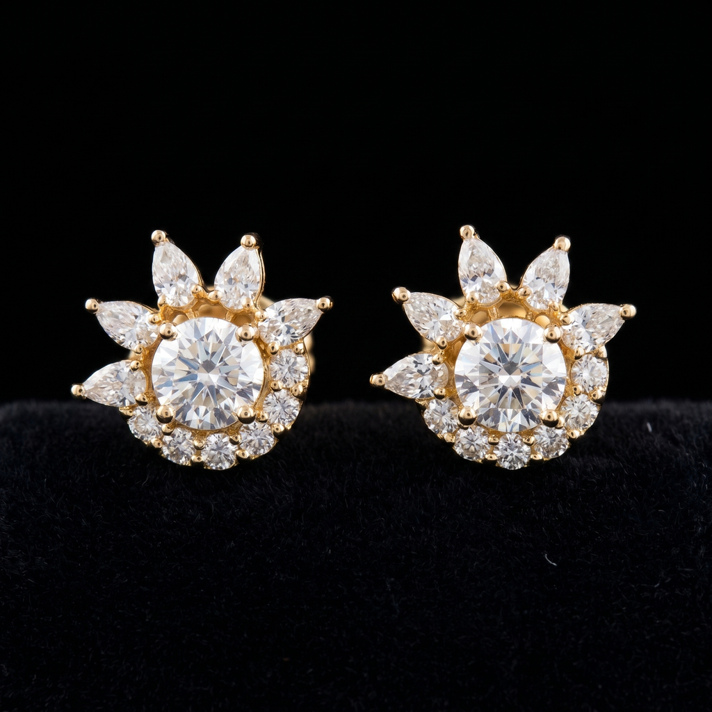 3.14Ct of Earring  With the Purity of 18K