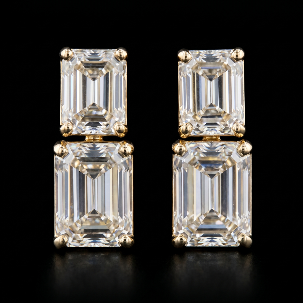 5.18Ct of Earring  With the Purity of 18K