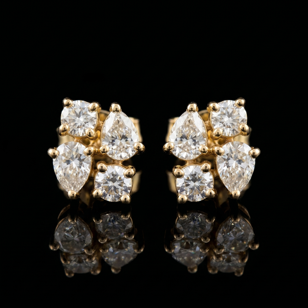 2.5Ct of Earring  With the Purity of 18K