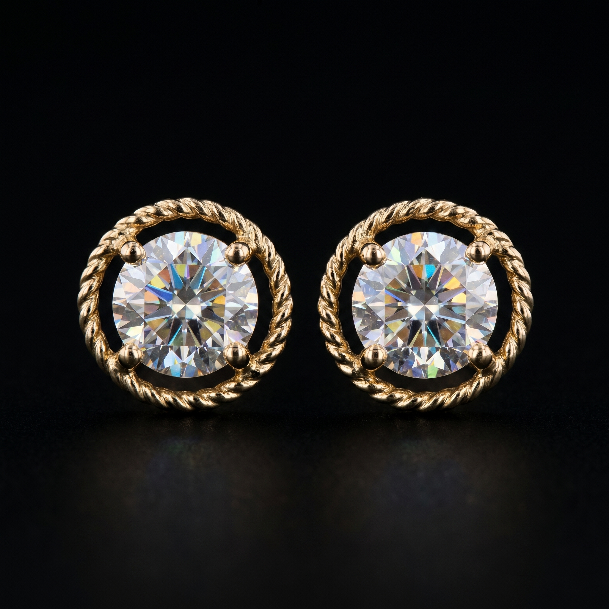 0.61Ct of Earring  With the Purity of 18K