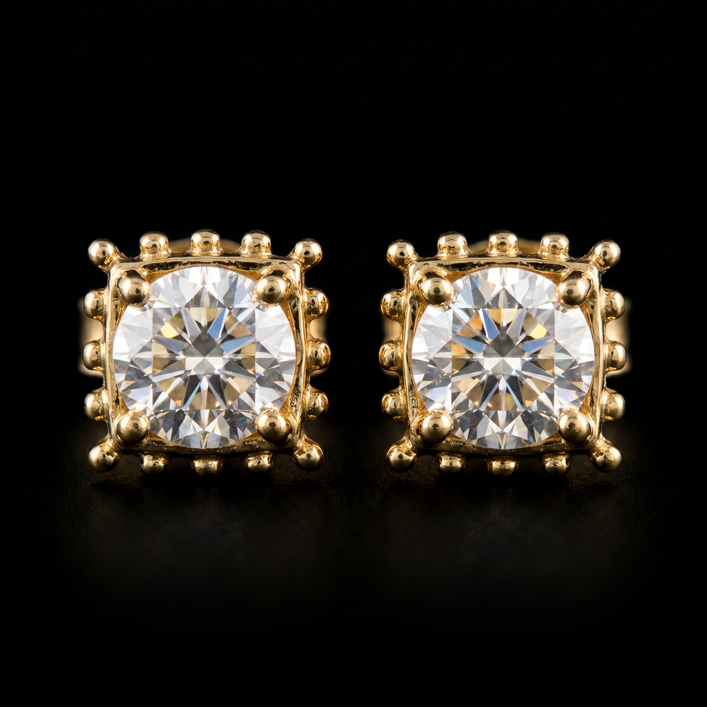 0.8Ct of Earring With the Purity of 18K