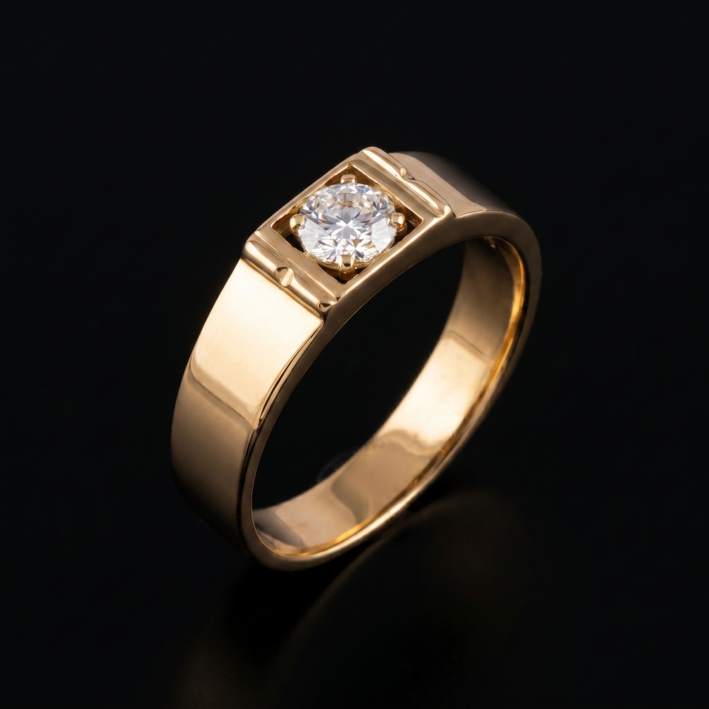 1.6Ct of Mens Ring With the Purity of 18K
